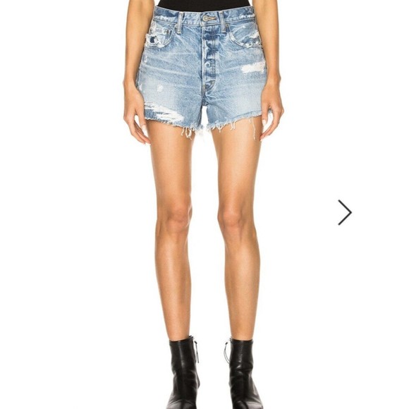 Moussy Pants - Moussy Size 28 Jean Shorts Distressed Cut Off Blue Denim High Waisted